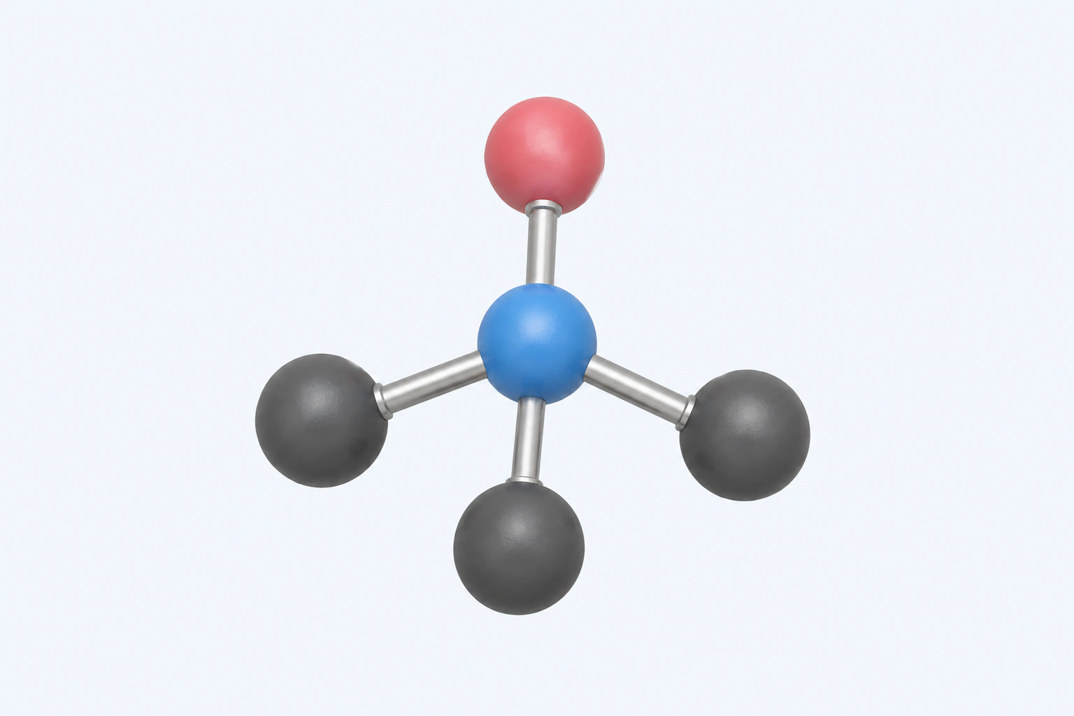 Single heavy-atom connectivity model of trimethylamine N-oxide with three carbon centers, one nitrogen center, and one oxygen center.